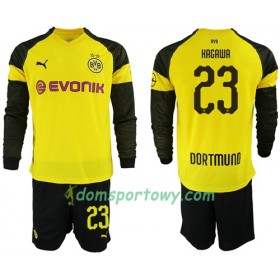 Koszulka Borussia Dortmund Kagawa 23 Dziecięcy Domowe Koszulki Piłkarskie 2018-2019 Długi Rękaw